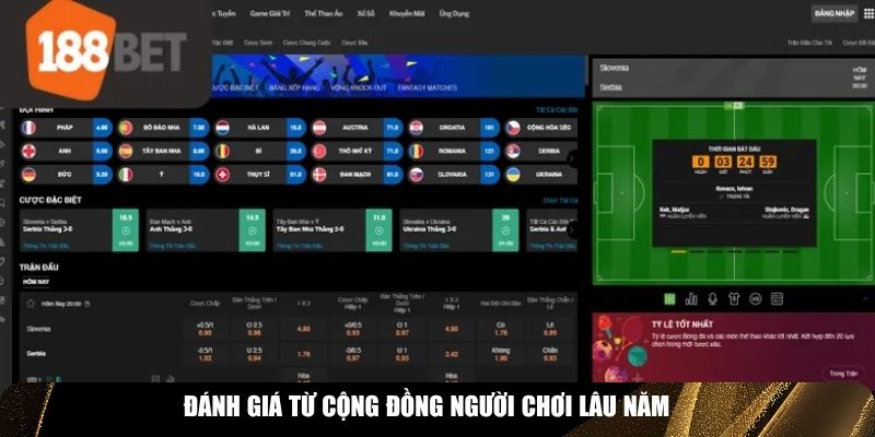Đánh giá 188BET từ cộng đồng người chơi lâu năm